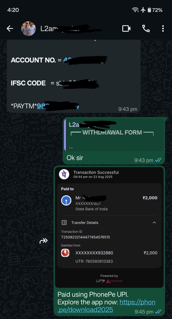Lotus365 payment proof example 1
